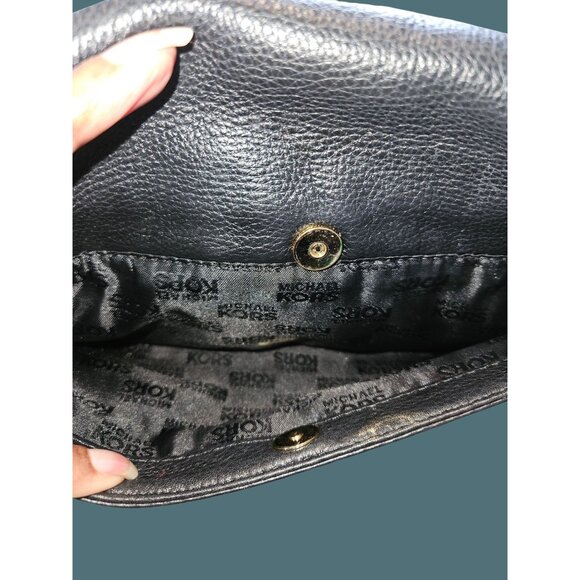 Michael Michael Kors Leather Double Gold Chain Shoulder Flap Bag - Picture 14 of 15